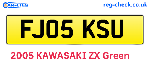 FJ05KSU are the vehicle registration plates.