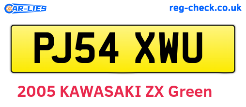 PJ54XWU are the vehicle registration plates.
