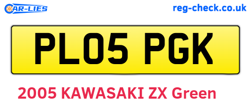 PL05PGK are the vehicle registration plates.