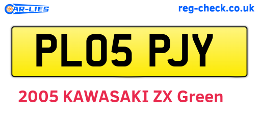 PL05PJY are the vehicle registration plates.