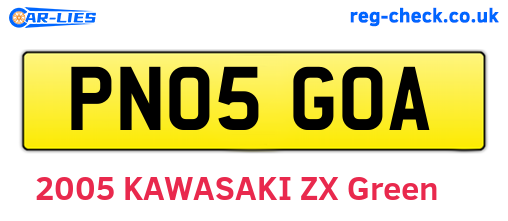 PN05GOA are the vehicle registration plates.
