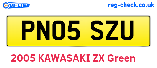 PN05SZU are the vehicle registration plates.
