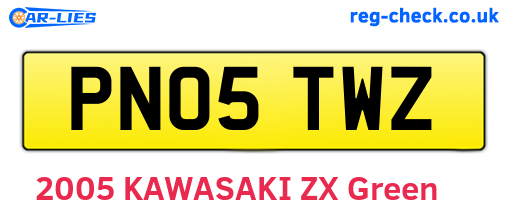 PN05TWZ are the vehicle registration plates.