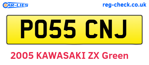 PO55CNJ are the vehicle registration plates.