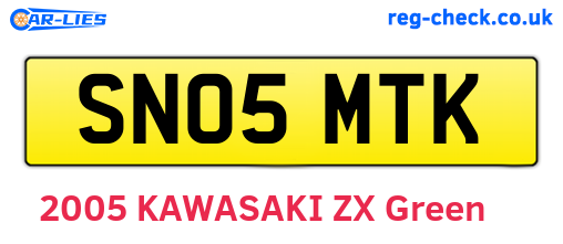 SN05MTK are the vehicle registration plates.