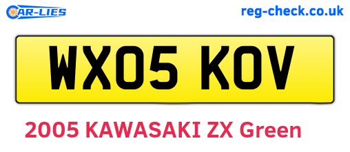 WX05KOV are the vehicle registration plates.