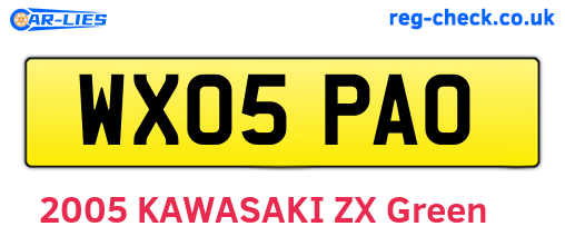 WX05PAO are the vehicle registration plates.