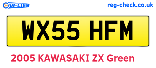 WX55HFM are the vehicle registration plates.
