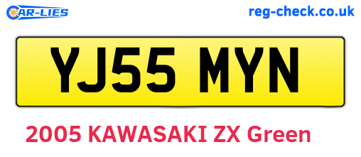 YJ55MYN are the vehicle registration plates.