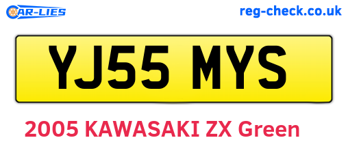 YJ55MYS are the vehicle registration plates.
