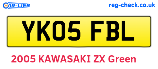 YK05FBL are the vehicle registration plates.