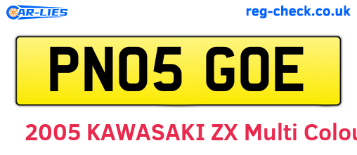 PN05GOE are the vehicle registration plates.