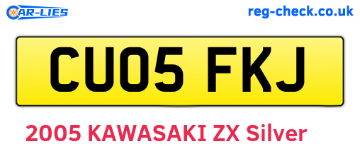 CU05FKJ are the vehicle registration plates.
