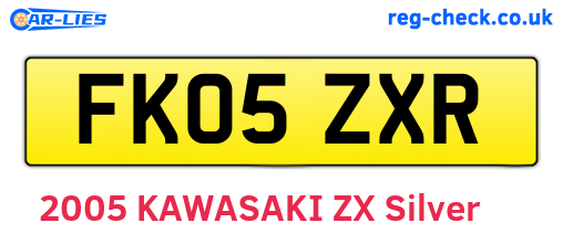 FK05ZXR are the vehicle registration plates.