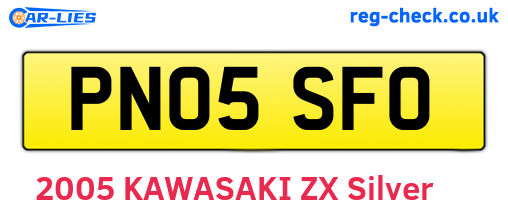 PN05SFO are the vehicle registration plates.