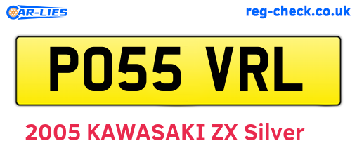 PO55VRL are the vehicle registration plates.