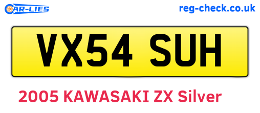 VX54SUH are the vehicle registration plates.