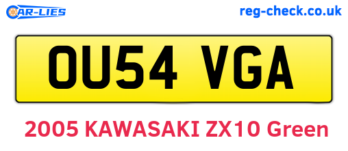 OU54VGA are the vehicle registration plates.