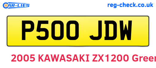 P500JDW are the vehicle registration plates.
