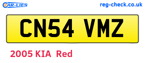 CN54VMZ are the vehicle registration plates.