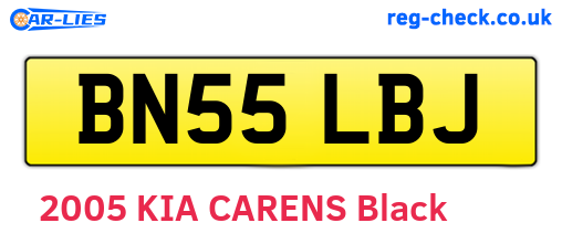 BN55LBJ are the vehicle registration plates.