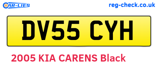 DV55CYH are the vehicle registration plates.