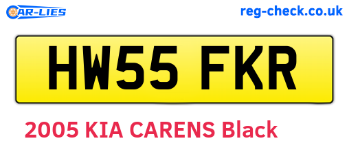 HW55FKR are the vehicle registration plates.
