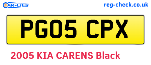 PG05CPX are the vehicle registration plates.