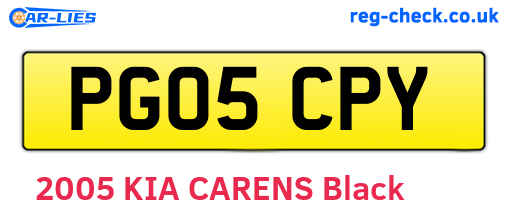 PG05CPY are the vehicle registration plates.