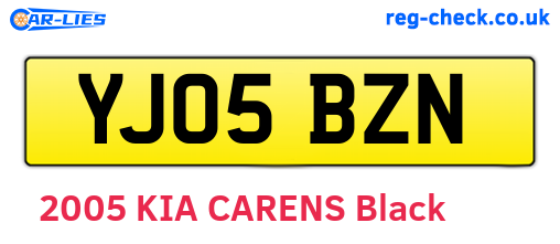 YJ05BZN are the vehicle registration plates.