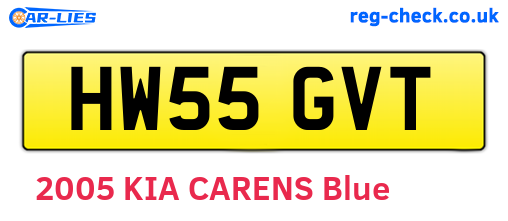 HW55GVT are the vehicle registration plates.