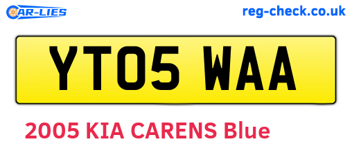 YT05WAA are the vehicle registration plates.