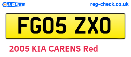 FG05ZXO are the vehicle registration plates.
