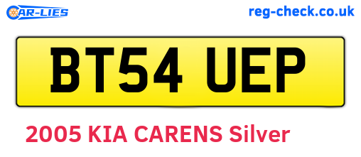 BT54UEP are the vehicle registration plates.