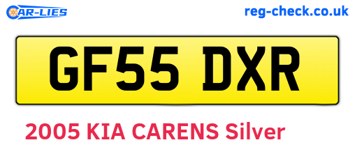 GF55DXR are the vehicle registration plates.