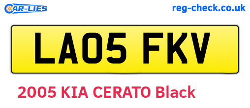 LA05FKV are the vehicle registration plates.