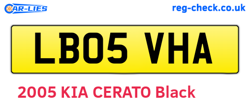 LB05VHA are the vehicle registration plates.