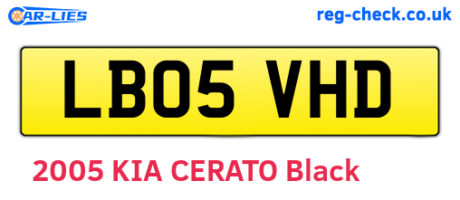LB05VHD are the vehicle registration plates.
