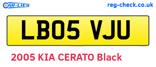 LB05VJU are the vehicle registration plates.