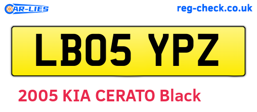 LB05YPZ are the vehicle registration plates.