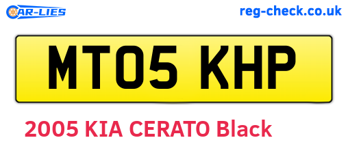MT05KHP are the vehicle registration plates.