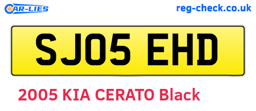 SJ05EHD are the vehicle registration plates.