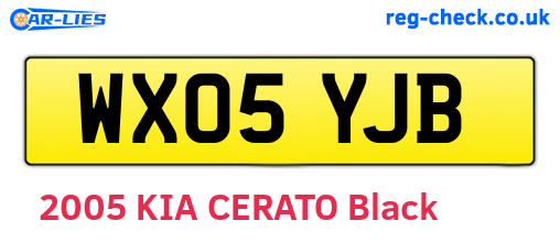 WX05YJB are the vehicle registration plates.