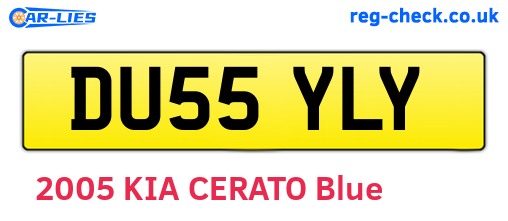 DU55YLY are the vehicle registration plates.
