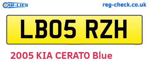 LB05RZH are the vehicle registration plates.
