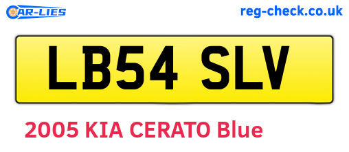 LB54SLV are the vehicle registration plates.