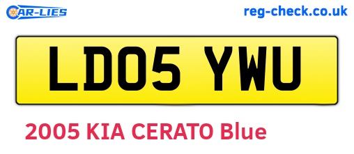 LD05YWU are the vehicle registration plates.