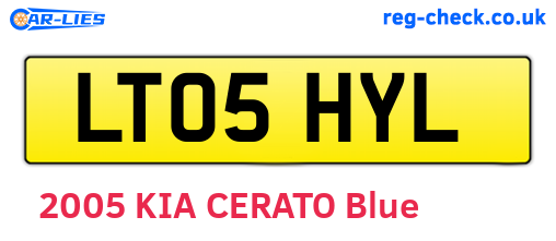 LT05HYL are the vehicle registration plates.