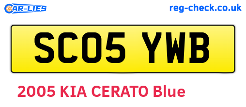 SC05YWB are the vehicle registration plates.