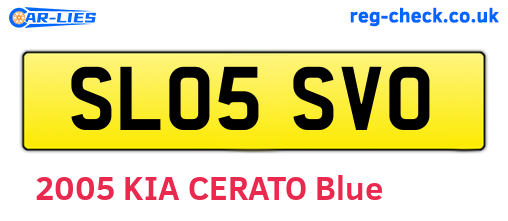 SL05SVO are the vehicle registration plates.
